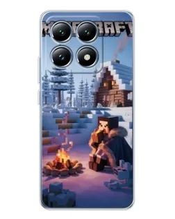 Чехол для Xiaomi 15 Pro с картинкой «Зимний Minecraft»