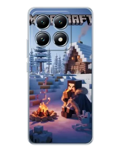 Чехол для Xiaomi 15 Pro с картинкой «Зимний Minecraft»