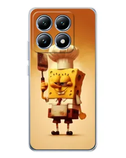 Чехол для Xiaomi 15 Pro с картинкой «Губка Боб повар»