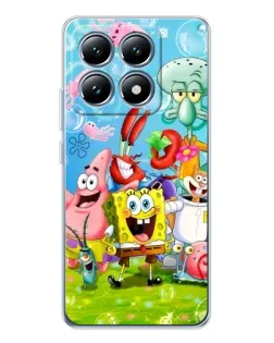 Чехол для Xiaomi 15 Pro с картинкой «Губка Боб и друзья»
