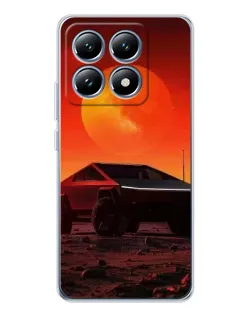Чехол для Xiaomi 15 Pro с картинкой «Cybertruck на Марсе»