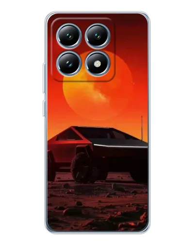 Чехол для Xiaomi 15 Pro с картинкой «Cybertruck на Марсе»