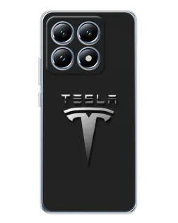 Чехол для Xiaomi 15 Pro с картинкой «Стальной логотип Tesla»