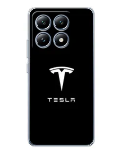 Чехол для Xiaomi 15 Pro с картинкой «Tesla White Logo»