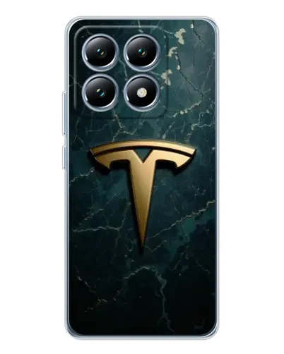 Чехол для Xiaomi 15 Pro с картинкой «Мраморная Tesla Gold»
