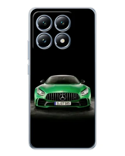 Чехол для Xiaomi 15 Pro с картинкой «Mercedes — неоновый лого»