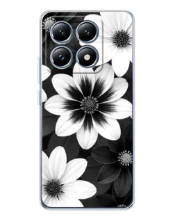 Чехол для Xiaomi 15 Pro с картинкой «Монохромные астры»