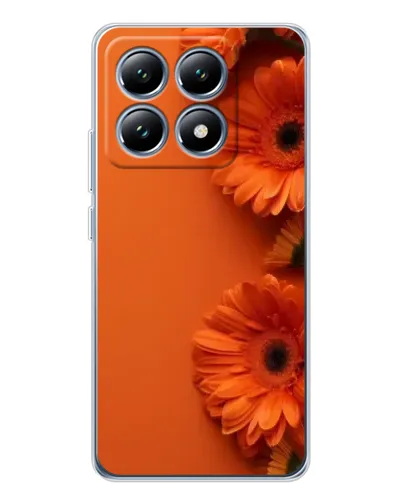 Чехол для Xiaomi 15 Pro с картинкой «Оранжевые герберы»