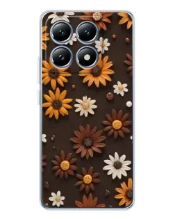 Чехол для Xiaomi 15 Pro с картинкой «Узор из маленьких подсолнухов»