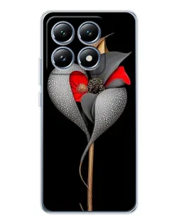 Чехол для Xiaomi 15 Pro с картинкой «Серебряный фантазийный цветок»