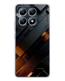 Чехол для Xiaomi 15 Pro с картинкой «Черные геометрические блоки»