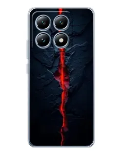 Чехол для Xiaomi 15 Pro с картинкой «Kрасная лавовая трещина»