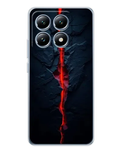 Чехол для Xiaomi 15 Pro с картинкой «Kрасная лавовая трещина»