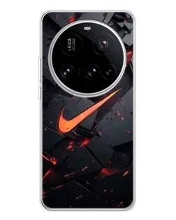 Чехол для Xiaomi 15 Ultra с картинкой «Nike — эффект разломов»