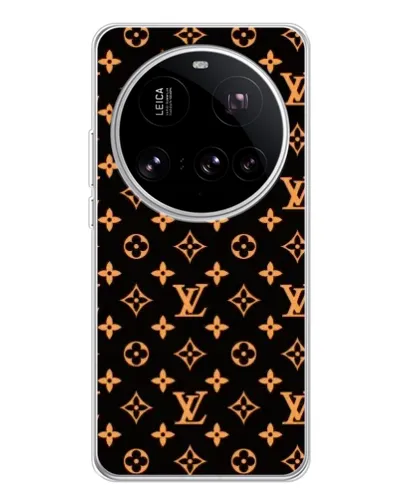 Чехол для Xiaomi 15 Ultra с картинкой «Золотая монограмма LV»