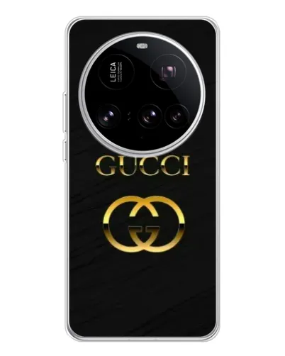 Чехол для Xiaomi 15 Ultra с картинкой «Золотой логотип Gucci»