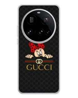 Чехол для Xiaomi 15 Ultra с картинкой «Минни Маус Gucci — черный»