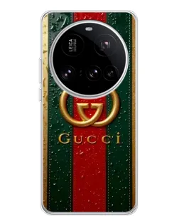 Чохол для Xiaomi 15 Ultra з картинкою «Gucci — фірмова смуга та золото»