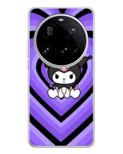 Чохол для Xiaomi 15 Ultra з картинкою «Kuromi та фіолетові серця»