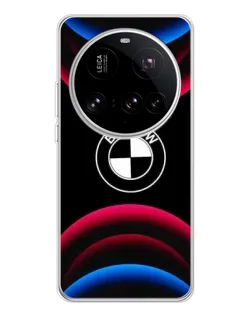 Чехол для Xiaomi 15 Ultra с картинкой «Логотип BMW и неоновые дуги»