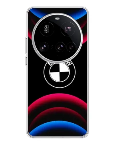 Чехол для Xiaomi 15 Ultra с картинкой «Логотип BMW и неоновые дуги»