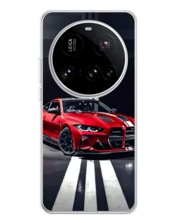 Чехол для Xiaomi 15 Ultra с картинкой «Красная BMW на дороге»