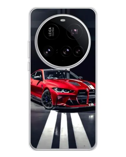 Чехол для Xiaomi 15 Ultra с картинкой «Красная BMW на дороге»