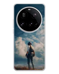 Чехол для Xiaomi 15 Ultra с картинкой «Герой PUBG на скале»