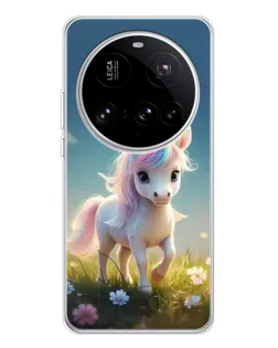 Чехол для Xiaomi 15 Ultra с картинкой «Единорог на поляне»