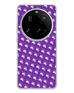 Чехол для Xiaomi 15 Ultra с картинкой «Единороги на фиолетовом»
