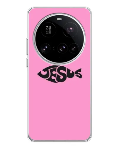 Чехол для Xiaomi 15 Ultra с картинкой «Розовый символ  Jesus»