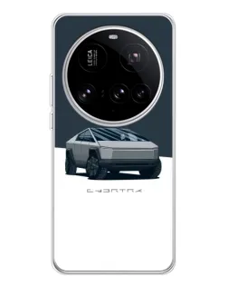 Чехол для Xiaomi 15 Ultra с картинкой «Серебристый Cybertruck Tesla»