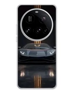 Чехол для Xiaomi 15 Ultra с картинкой «Lamborghini золотые линии»