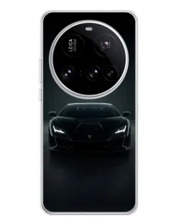 Чехол для Xiaomi 15 Ultra с картинкой «Черный Lamborghini Aventador»