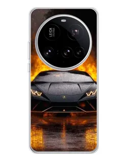 Чехол для Xiaomi 15 Ultra с картинкой «Lamborghini в огне»