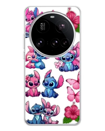 Чехол для Xiaomi 15 Ultra с картинкой «Стикеры Stitch и Angel»
