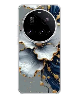 Чехол для Xiaomi 15 Ultra с картинкой «Белый цветок и золотой флюид» Чехол для Xiaomi 15 Ultra с картинкой «Белый цветок и золотой флюид»