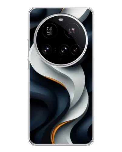 Чехол для Xiaomi 15 Ultra с картинкой «Объемные черно-белые ленты» Чехол для Xiaomi 15 Ultra с картинкой «Объемные черно-белые ленты»