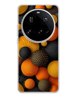 Чехол для Xiaomi 15 Ultra с картинкой «Объемные оранжевые сферы»