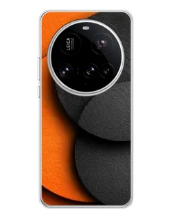 Чехол для Xiaomi 15 Ultra с картинкой «Геометрия оранжевых кругов»