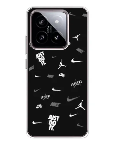 Чехол для Xiaomi 15 с картинкой «Nike Black Pattern»