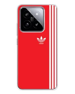 Чехол для Xiaomi 15 с картинкой «Красный минимализм Adidas»