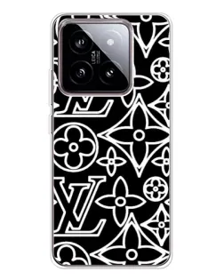 Чехол для Xiaomi 15 с картинкой «Черно-белый узор LV»