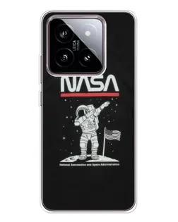 Чехол для Xiaomi 15 с картинкой «NASA — шагаем по Луне»