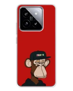 Чехол для Xiaomi 15 с картинкой «Bored Ape — красный фон»