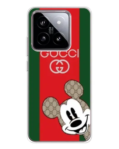 Чехол для Xiaomi 15 с картинкой «Gucci — полосы и Микки»