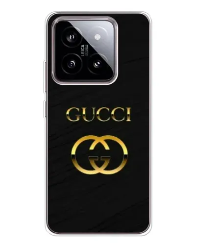Чехол для Xiaomi 15 с картинкой «Золотой логотип Gucci»