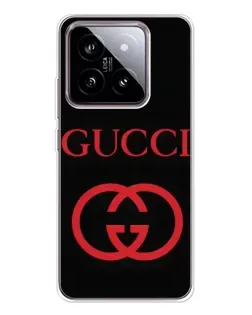 Чехол для Xiaomi 15 с картинкой «Gucci — красный логотип»