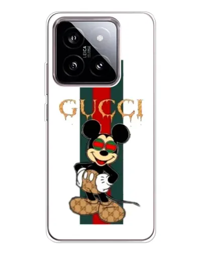Чехол для Xiaomi 15 с картинкой «Микки Маус Gucci — полосы»