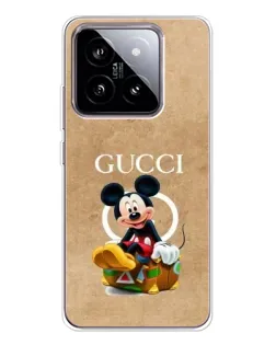 Чехол для Xiaomi 15 с картинкой «Микки Маус Gucci — крафт»